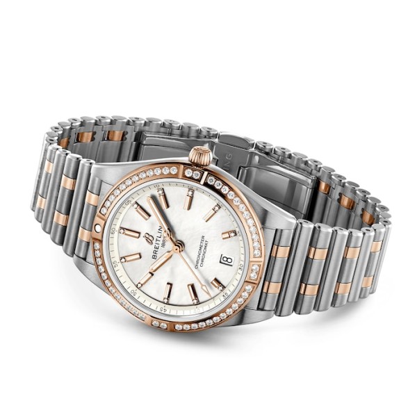 Replica Breitling Chronomat Women Automatic Mother of Pearl Stainless Steel & 18ct Rose Gold Watch U10380591A2U1 - Image 5