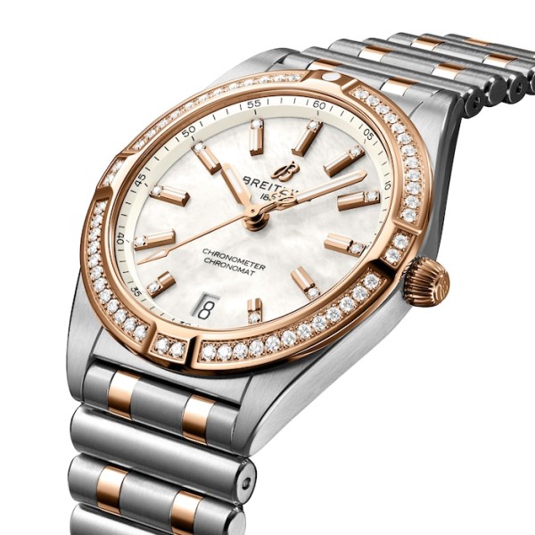 Replica Breitling Chronomat Women Automatic Mother of Pearl Stainless Steel & 18ct Rose Gold Watch U77310591A2U1 - Image 3