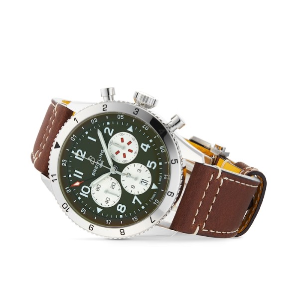 Replica Breitling Aviator 8 Men Automatic Green Leather Watch AB04452A1L1X1 - Image 3