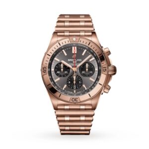 Replica Breitling Chronomat Men Automatic Grey 18ct Rose Gold Watch RB0134101B1R1
