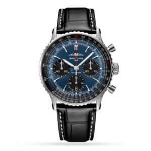 Replica Breitling Navitimer Men Automatic Blue Alligator Watch AB0139241C1P1