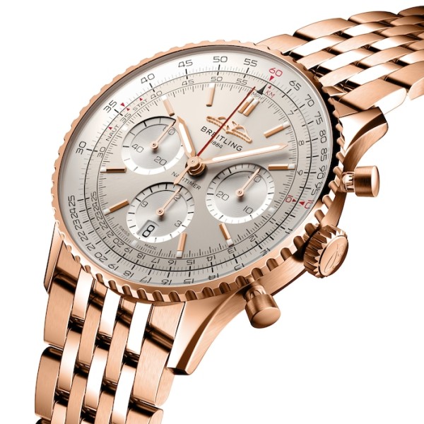 Replica Breitling Navitimer Men Automatic Silver 18ct Rose Gold Watch RB0139211G1R1 - Image 2
