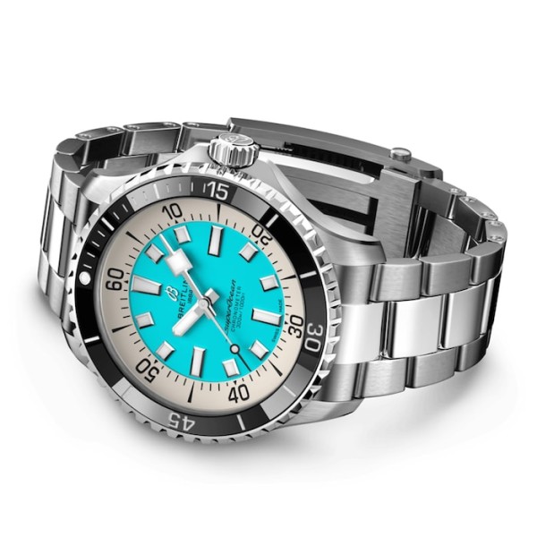 Replica Breitling Superocean Men Automatic Turquoise Stainless Steel Watch A17376211L2A1 - Image 4