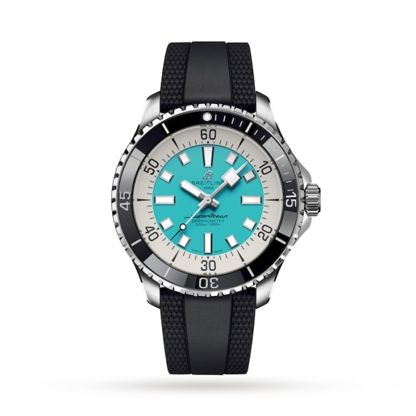 Replica Breitling Superocean Men Automatic Turquoise Rubber Watch A17376211L2S1