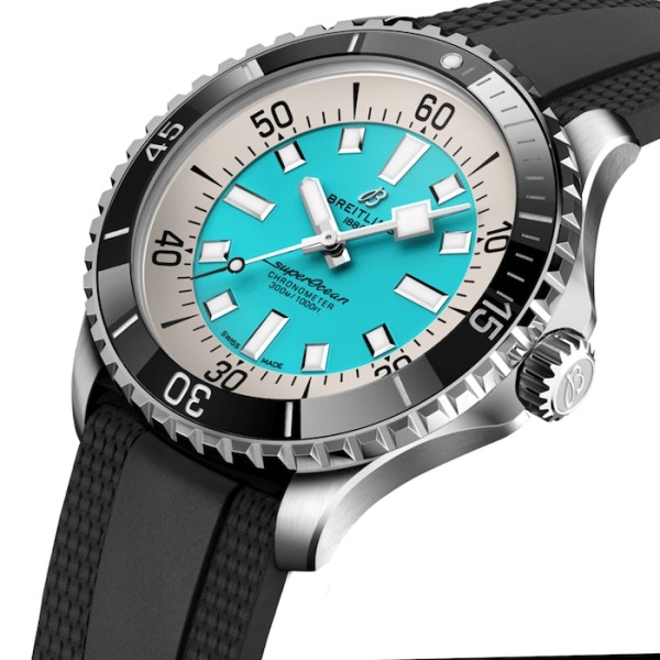 Replica Breitling Superocean Men Automatic Turquoise Rubber Watch A17376211L2S1 - Image 3