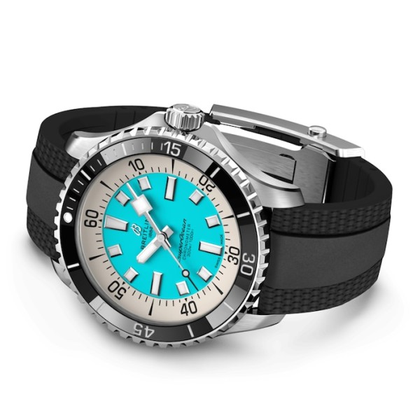 Replica Breitling Superocean Men Automatic Turquoise Rubber Watch A17376211L2S1 - Image 2
