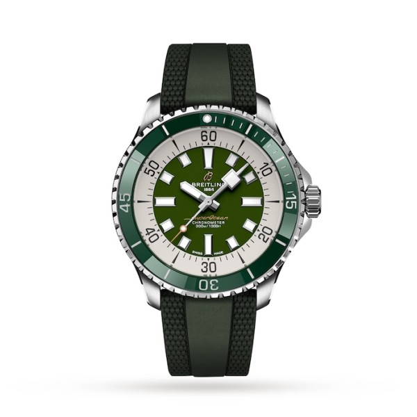 Replica Breitling Superocean Men Automatic Green Rubber Watch A17376A31L1S1