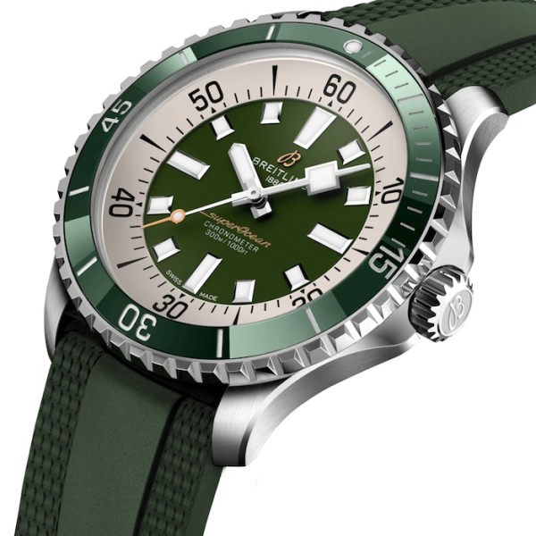 Replica Breitling Superocean Men Automatic Green Rubber Watch A17376A31L1S1 - Image 3