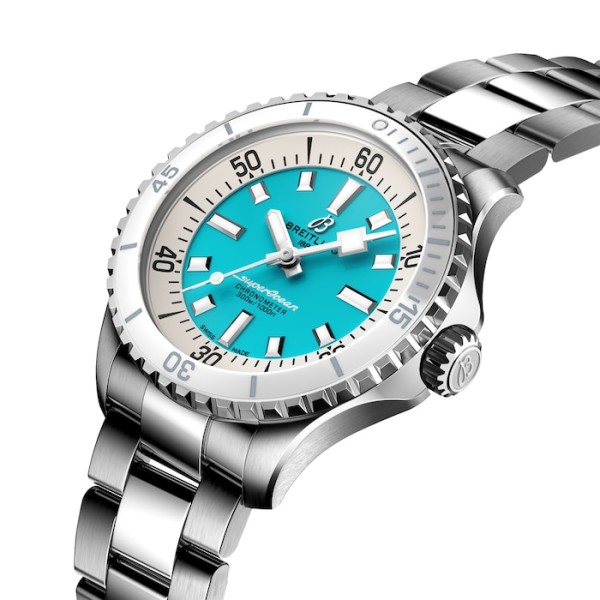 Replica Breitling Superocean Unisex Automatic Turquoise Stainless Steel Watch A17377211C1A1 - Image 2