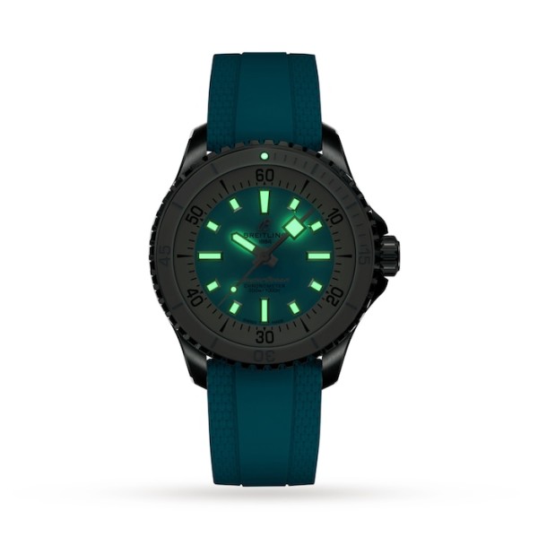 Replica Breitling Superocean Unisex Automatic Turquoise Rubber Watch A17377211C1S1 - Image 2