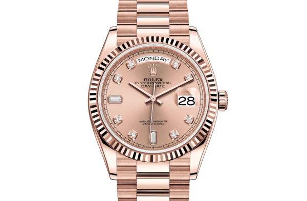 Replica Rolex Day-Date 36 Oyster 36 mm Everose gold 128235