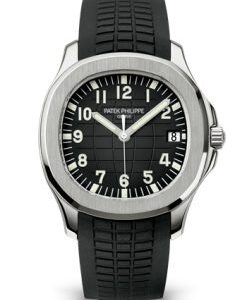 Replica Patek Philippe Aquanaut Date Black Strap Stainless Steel 5167A-001