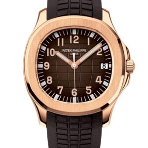 Replica Patek Philippe Aquanaut Date Brown Strap Rose Gold 5167R-001