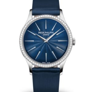 Replica Patek Philippe Calatrava Diamond Blue Dial Ladies watch 4897G-001