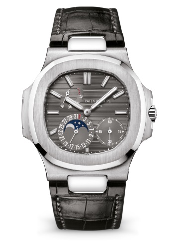 Replica Patek Philippe Nautilus Moon Phase White Gold Watch 5712G-001