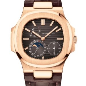 Replica Patek Philippe Nautilus Moon Phase Rose Gold Watch 5712R-001