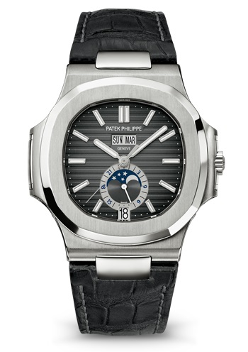 Replica Patek Philippe Nautilus Black Strap Stainless Steel Watch 5726A-001