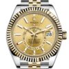 Replica Rolex Sky Dweller Champagne Dial Yellow Gold Bezel Two Tone Jubilee 326933