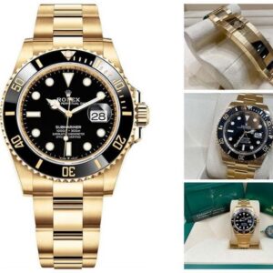 Replica Submаrіnеr Date 116618LΝ Replica Watches 41mm Yellow Gold – Black Glass Bezel