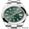 Rolex Datejust 41mm replica with mint green dial, smooth bezel, and Oyster bracelet – Prime Rp