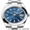 Rolex Datejust 41mm watch with bright blue fluted motif dial and Oyster bracelet