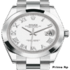 Rolex Datejust 41mm White Roman Dial Replica with Oyster Bracelet
