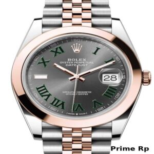 Replica Rolex Datejust 41mm Slate Roman Dial with Rose Gold Jubilee Bracelet