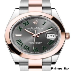 Replica Rolex Datejust 41mm Slate Roman Dial with Rose Gold Oyster Bracelet