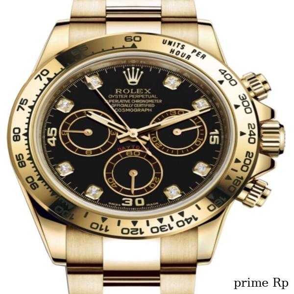 Superclone Rolex Daytona 40mm Yellow Gold with Black Dial and Diamond Markers – Clean Factory Replica