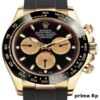 Superclone Rolex Daytona 40mm Yellow Gold with Black and Champagne Dial – Ceramic Bezel and Rubber Strap by Clean Factory
