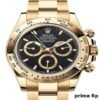 Superclone Rolex Daytona 40mm Yellow Gold with Black Index Dial and Oyster Bracelet by Clean Factory