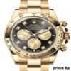 Superclone Rolex Daytona 40mm Yellow Gold Black Dial with Champagne Subdials and Diamonds – Oyster Bracelet – Clean Factory