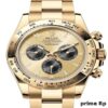 Superclone Rolex Daytona 40mm Yellow Gold Champagne Dial with Black Subdials and Oyster Bracelet – Clean Factory
