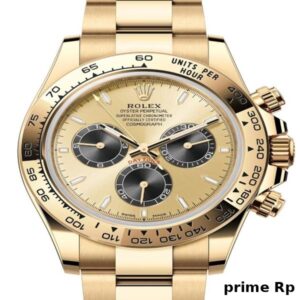 Superclone Rolex Daytona 40mm Yellow Gold Champagne Dial with Black Subdials and Oyster Bracelet – Clean Factory