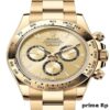 Superclone Rolex Daytona 40mm Yellow Gold Champagne Dial with Oyster Bracelet by Clean Factory