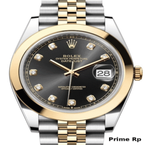 Rolex Datejust 41mm Black Diamond Dial Replica Two-Tone Jubilee Bracelet