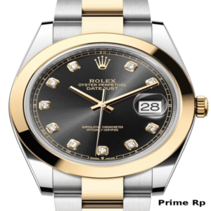 Rolex Datejust 41mm Black Diamond Dial Two-Tone Oyster Replica Watch