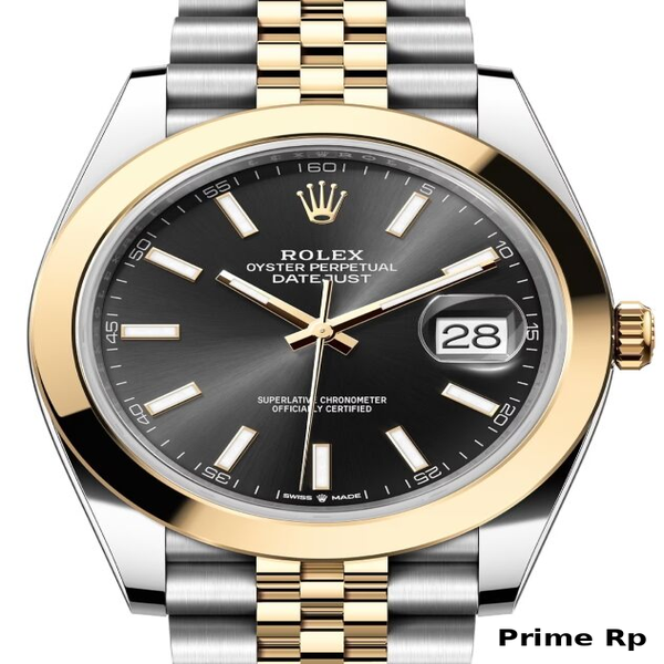 Rolex Datejust 41mm Black Dial Two-Tone Jubilee Replica Watch