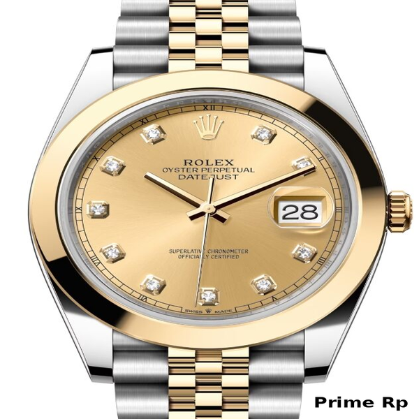 Rolex Datejust 41mm Champagne Diamond Dial Jubilee Replica Watch