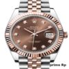 Replica Rolex Datejust 41mm Chocolate Diamond Dial with Rose Gold Jubilee Bracelet
