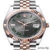 Replica Rolex Datejust 41mm Slate Dial with Green Roman Numerals and Rose Gold Jubilee Bracelet