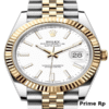 Replica Rolex Datejust 41mm White Dial with Yellow Gold Fluted Bezel and Jubilee Bracelet