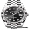 Replica Rolex Datejust 41mm Black Dial with Diamonds and White Gold Jubilee Bracelet