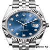 Replica Rolex Datejust 41mm Blue Dial with Diamonds and White Gold Jubilee Bracelet