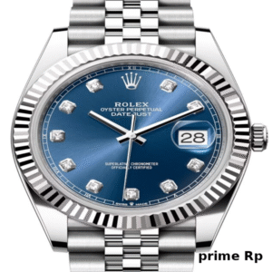 Replica Rolex Datejust 41mm Blue Dial with Diamonds and White Gold Jubilee Bracelet