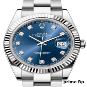 Replica Rolex Datejust 41mm Blue Dial Diamond Markers with White Gold Oyster Bracelet