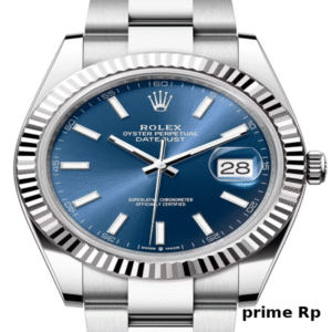Replica Rolex Datejust 41mm Blue Index Dial with White Gold Oyster Bracelet