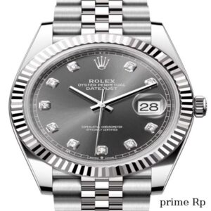 Replica Rolex Datejust 41mm Slate Dial with Diamonds and White Gold Jubilee Bracelet