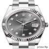 Replica Rolex Datejust 41mm Slate Dial with Diamonds and White Gold Oyster Bracelet