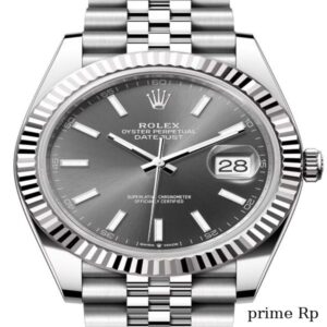 Replica Rolex Datejust 41mm Slate Dial with Index Markers and White Gold Jubilee Bracelet